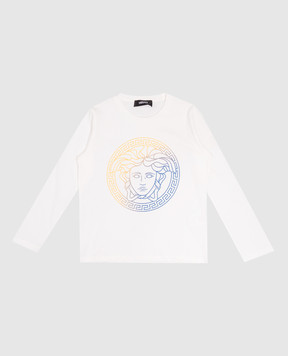 Versace Дитячий білий лонгслів Medusa 10182951A13077