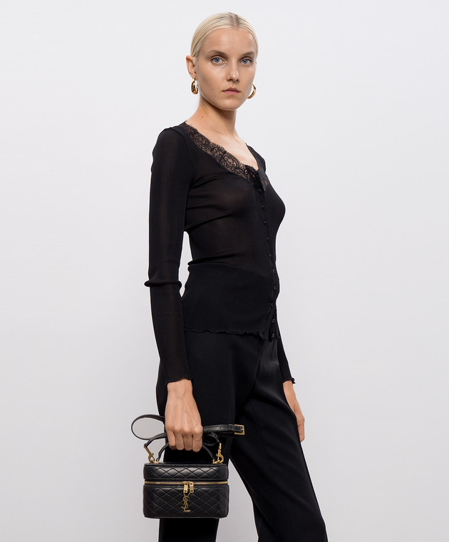 Saint Laurent Чорна шкіряна сумка GABY 7667311EL07 зображення 2