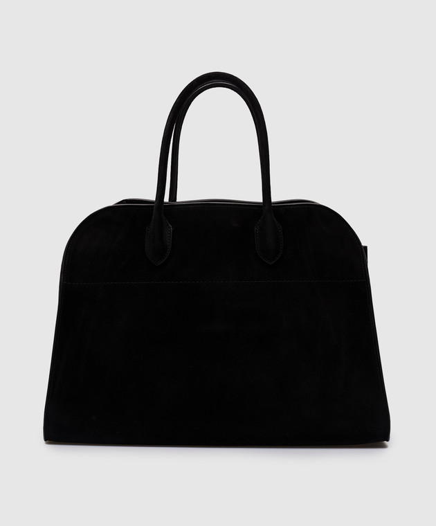 The Row - Черная замшевая сумка-тоут Soft Margaux 15 с тиснением