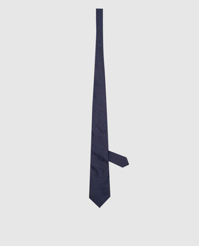 Brunello Cucinelli Синий галстук из шелка в узор. MV8960018