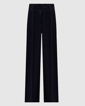 Brunello Cucinelli Синие брюки из шерсти с цепочкой мониль MB166P8692