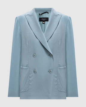 Max Mara Weekend Блакитний двобортний жакет NERVOSO з вовни NERVOSO