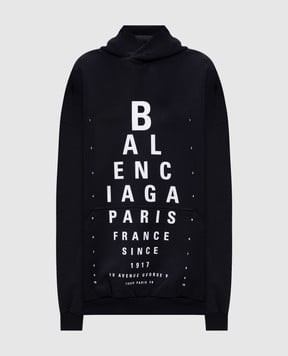 Balenciaga Черные худи с логотипом с прорехами 803265TRVU7