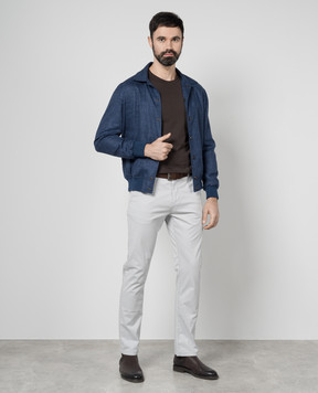 ISAIA Синяя куртка из шерсти, шелка и льна. SZ718297590