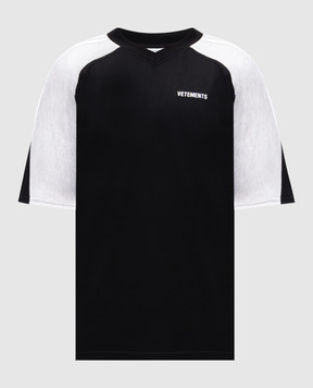 Vetements Чорна футболка з вишивкою логотипа UH76TR265BG