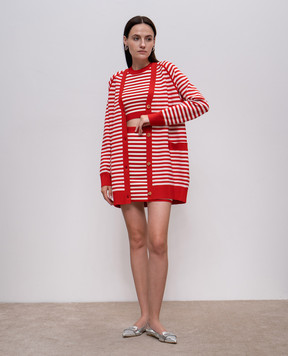 Max Mara Красный кардиган TENORE в полоску TENORE