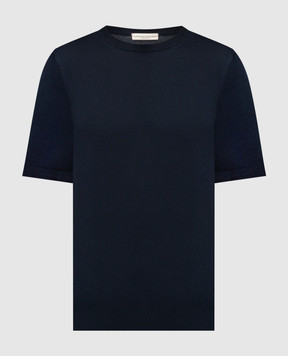 Cashmere&Whiskey Синяя футболка с шелком и кашемиром FS03