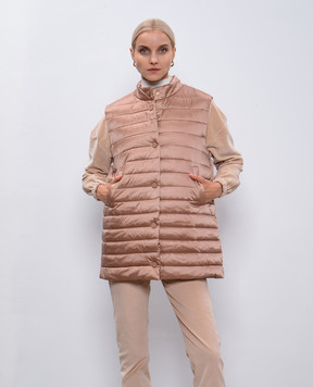 Twinset Бежевий стьобаний жилет з логотипом 242TP2013
