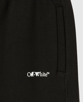 Off-White Дитячі чорні спортивні штани з принтом логотипа OBCH001S25FLE001