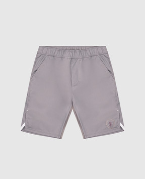 Brunello Cucinelli Дитячі сірі шорти з логотипом BB422921TB