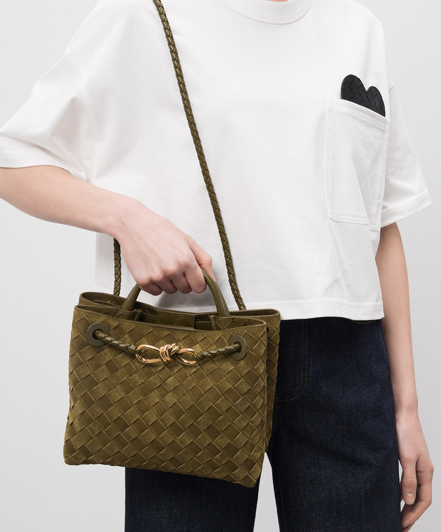 エイミー Bottega Veneta - Зеленая замшевая сумка-тоут Andiamo 766014V1QE6