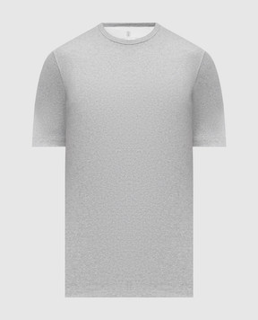 Brunello Cucinelli Серая футболка в рубчик прямого кроя MR8061336