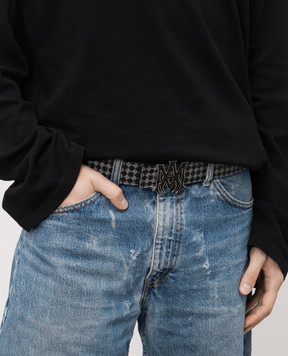 AMIRI Черный кожаный ремень MA QUAD AMACBL1028