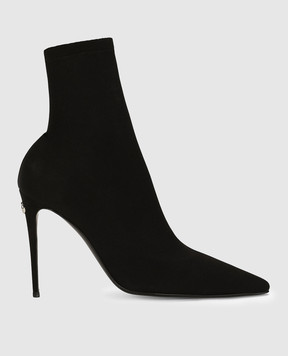 Dolce&Gabbana Чорні ботильйони з металевим логотипом DG CT0959AM237
