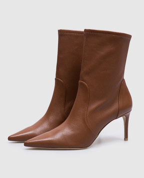 Stuart Weitzman Коричневі шкіряні ботільйони STUART 75 SJ974