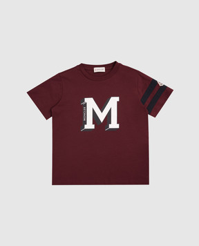 Moncler ENFANT Дитяча бордова футболка з логотипом K29548C0000389AFV