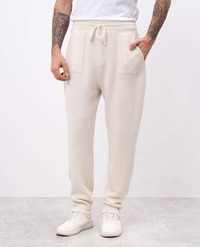 Cashmere&Whiskey Белые спортивные штаны из кашемира MU864F1307341PF
