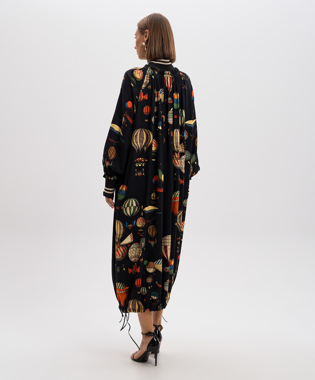 Via Cappella Черное платье в принт DRESS218 изображение 4