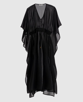 Twinset Чорна пляжна сукня з логотипом 251LB2MBB