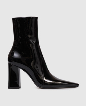 Saint Laurent Черные кожаные лакированные ботильоны RAINER 8277331TV00