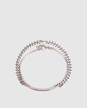 Maison Margiela MM6 Сріблястий чокер з ланцюгом SM6UU0080P8371