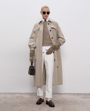 Brunello Cucinelli Белая рубашка с цепочкой мониль MP091MA606