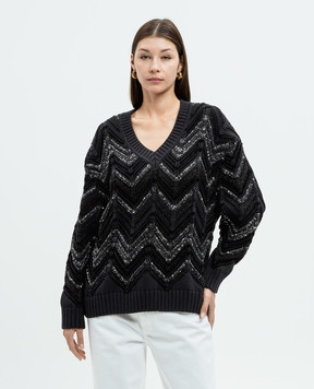 Missoni Чорний пуловер з паєтками і люрексом DS24WN18BK039W