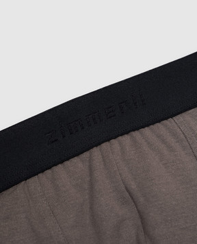 Zimmerli Труси-боксери кольору хакі з логотипом 7001343