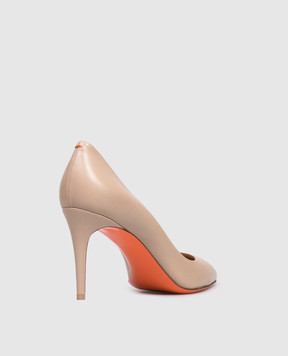 Santoni Бежевые кожаные туфли WDID70945HI2NSZA