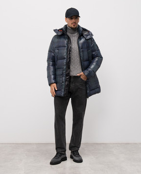 Save the duck Синяя куртка в клетку с логотипом D40292MLARS