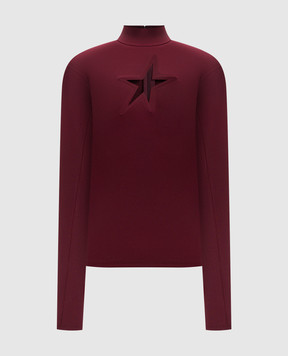 Thierry Mugler Бордовый гольф с фигурным вырезом 24W1TO0725859