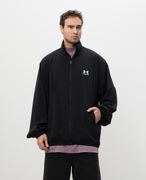 Balenciaga Черная спортивная куртка Winbreaker с логотипом 814127TQO35