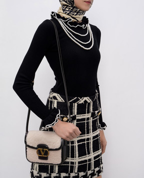 Valentino Біла комбінована сумка крос-боді з логотипом 7W2B0R46QVM