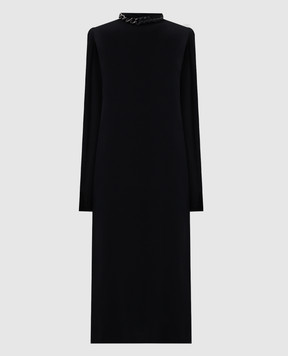 Tom Ford Черное платье миди с ожерельем AB1657