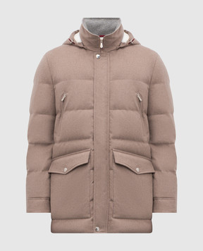 Brunello Cucinelli Коричнева пухова куртка з вовни MM4701823