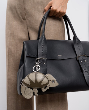 Max Mara Weekend Кожаный брелок для ключей SETA цвета хаки SETA