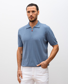 Kiton Блакитне поло з логотипом UMKX33Z