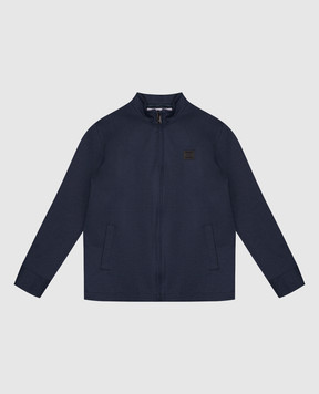 Dolce&Gabbana Детская синяя спортивная куртка с патчем логотипа L4JB7NFUGS1812+