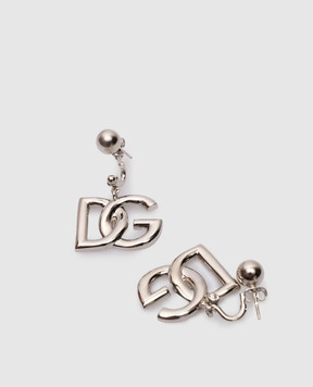 Dolce&Gabbana Сріблясті сережки з логотипом DG WEN6P1W1111