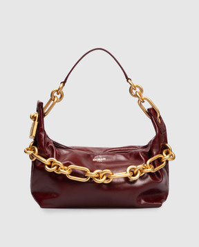 Balmain Бордова шкіряна глянцева сумка Sync FN0BS002LMTE