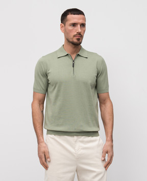 Canali Зеленое поло на молнии MK00145C0454