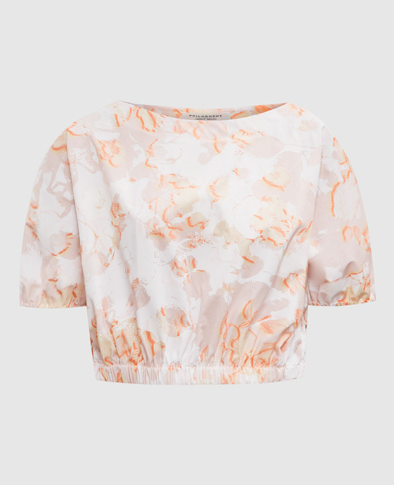 Beige top with floral print