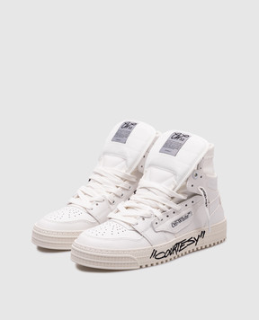 Off-White Білі шкіряні хайтопи 3.0 COURT COURTESY OMIA065C99LEA007