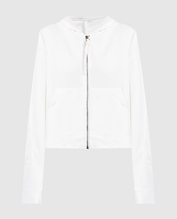 White sports jacket with silk with raw edges