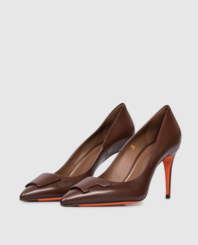 Santoni Коричневые кожаные туфли WDID71207HI2TSZA