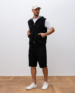 Brunello Cucinelli Черный жилет с кашемиром и шелком MM8319079G