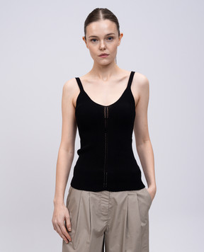 PROENZA SCHOULER Черный топ Gene с шелком WL2527582KY344