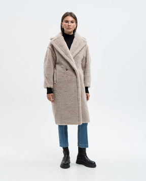 Max Mara Бежеве двобортне пальто TEDGIRL з вовни і шовку TEDGIRL