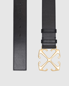 Off-White Черный кожаный ремень с логотипом Arrow OWRB134C99LEA001