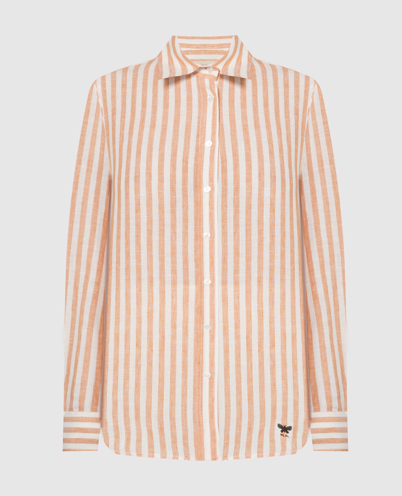 LARI orange striped linen shirt